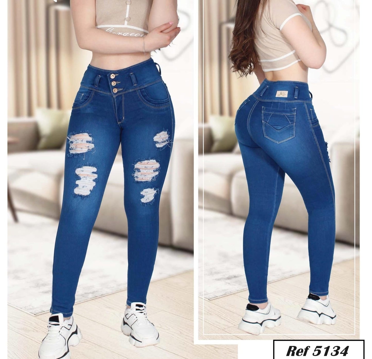 Cod 5134 - Jean lifts butt with professional wear