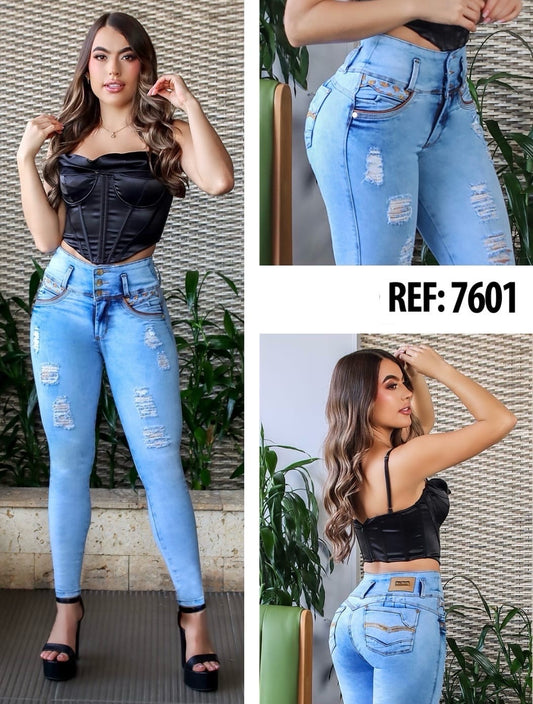 7601 - Butt Lifter Jeans with High Rise and Abdominal Control