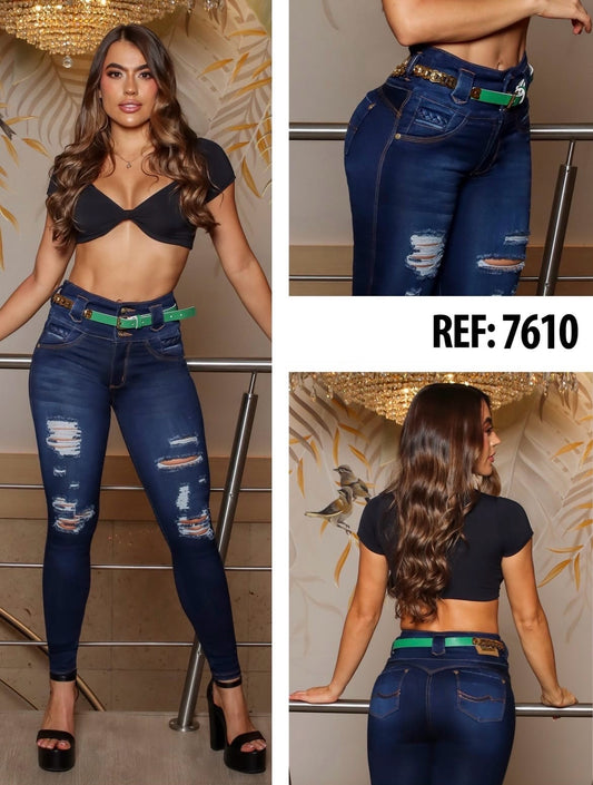 7610 - Butt Lifter Jeans with High Rise and Abdominal Control